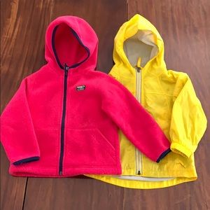 LL Bean Fleece and Raincoat 3T
